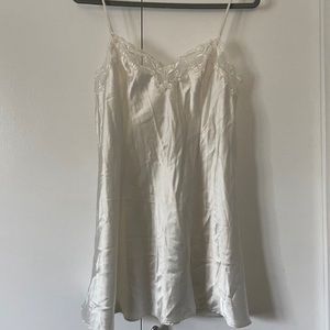 White Satin Victoria’s Secret camisole with lace L